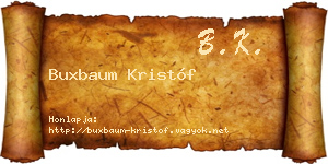 Buxbaum Kristóf névjegykártya